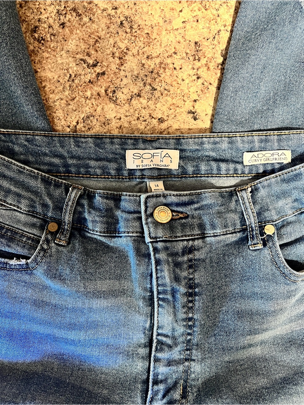 Sofia Jeans by Sofia Vergara Distressed Light Blue Jeans Size 14 - Picture 4 of 6